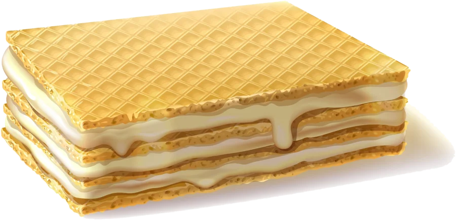 Gaufrette fourrée à la crème vanille
